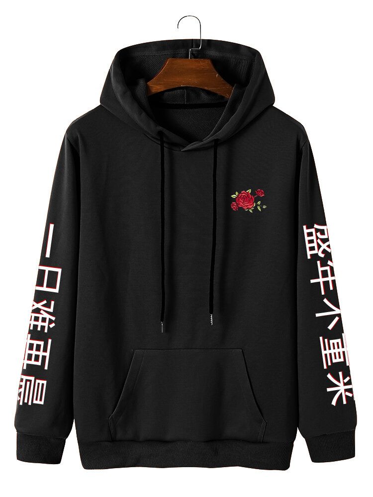 Kinesiska Tecken För Män Tryckta Påse Rose Hoodies