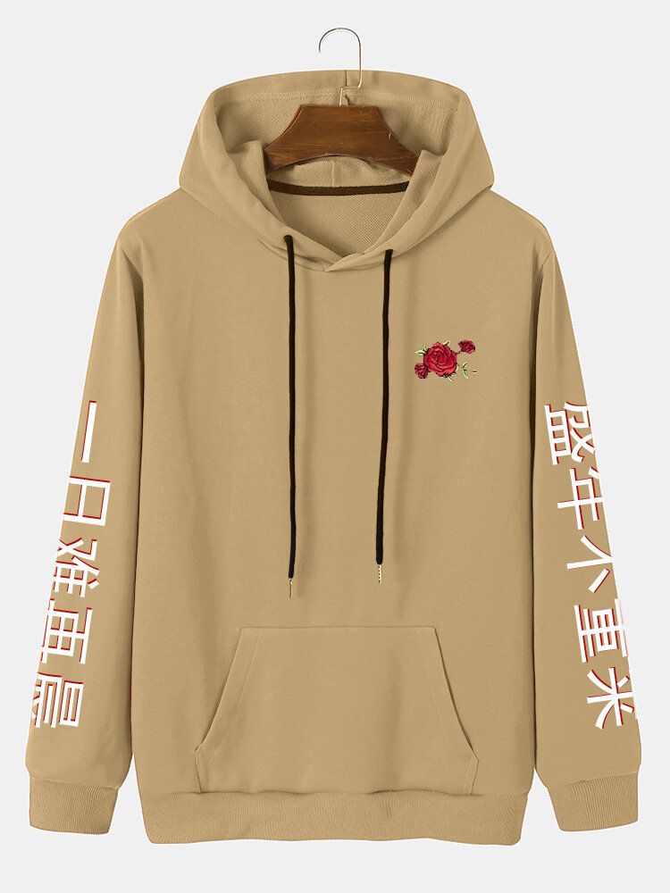 Kinesiska Tecken För Män Tryckta Påse Rose Hoodies