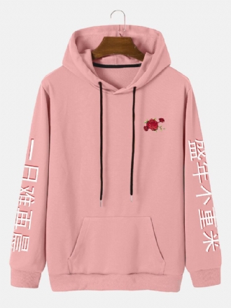 Kinesiska Tecken För Män Tryckta Påse Rose Hoodies