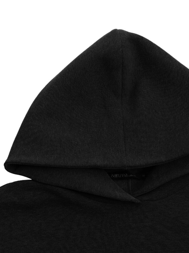 Kvinnor Solid Hood Slit Snyggt Design Fåll Fritidströja