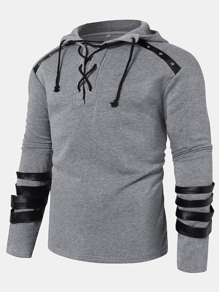 Långärmad Dragkrage För Män För Män Designer Enkel Casual Hoodie