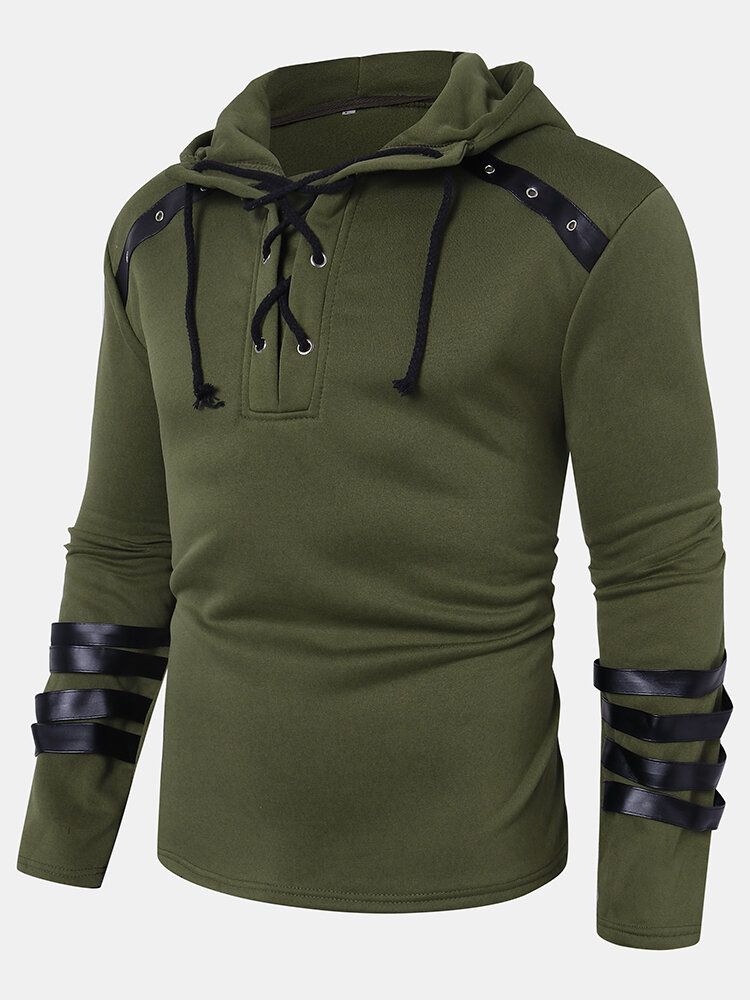 Långärmad Dragkrage För Män För Män Designer Enkel Casual Hoodie