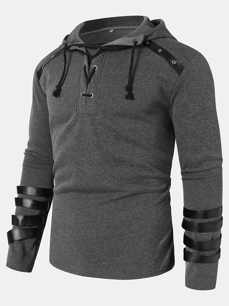 Långärmad Dragkrage För Män För Män Designer Enkel Casual Hoodie