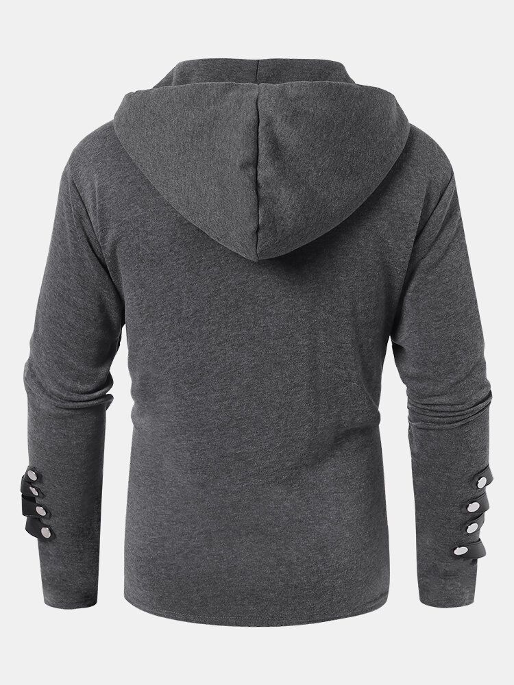 Långärmad Dragkrage För Män För Män Designer Enkel Casual Hoodie