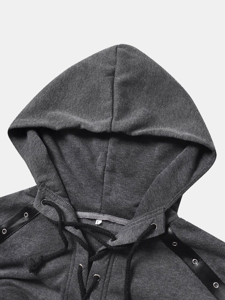 Långärmad Dragkrage För Män För Män Designer Enkel Casual Hoodie