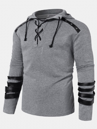 Långärmad Dragkrage För Män För Män Designer Enkel Casual Hoodie