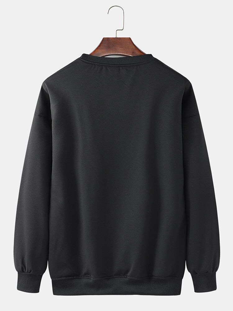 Leksaksbjörn För Män Bokstavsärmtryck Med Rund Hals Lösa Sweatshirts I Bomull