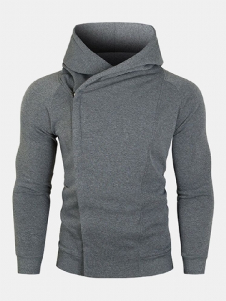 Massiv Dragkedja För Män Med Raglanärm Design Sport Hooded Sweatshirt