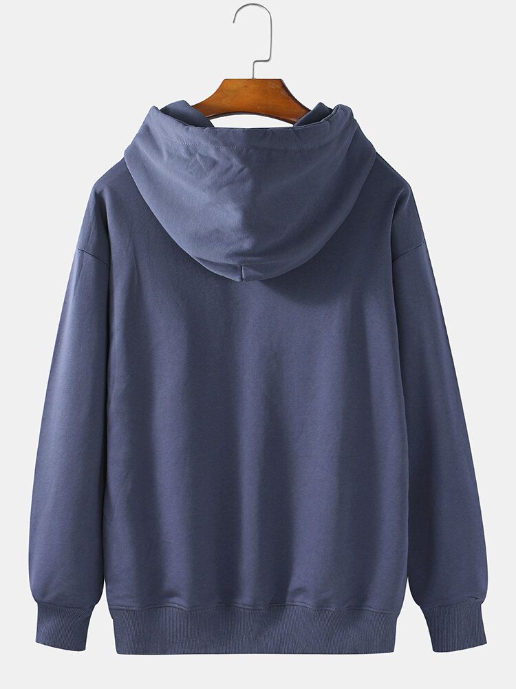 Mekaniskt Björntryck Herr Bomull Dagligt Dragtröja Hoodie