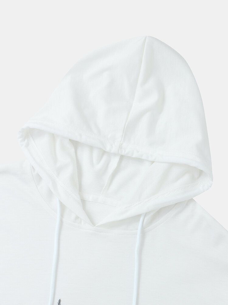 Skogslandskapstryck För Män Casual Hoodie Med Dragsko