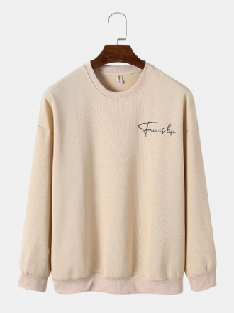 Trådtryckt Brev För Män Med Rund Krage Casual Sweatshirt