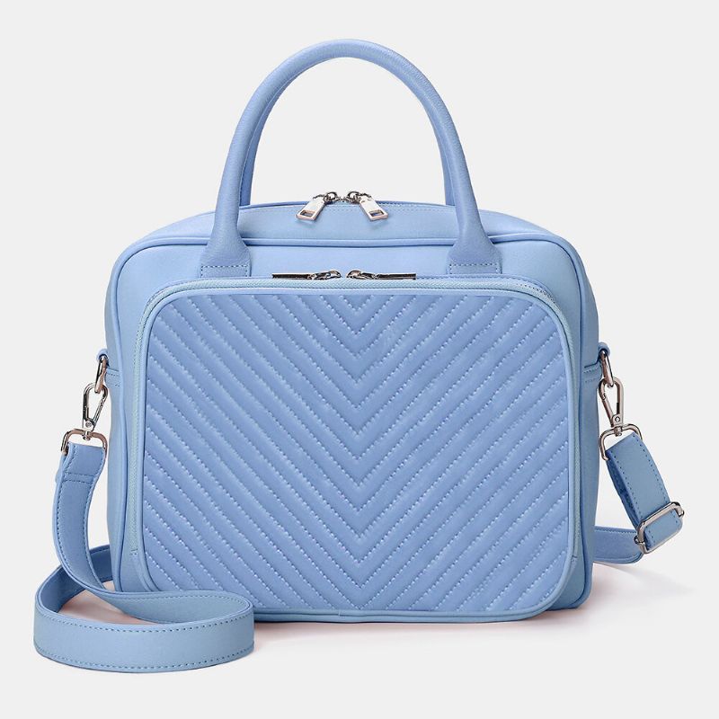 Dam Designer Randig Laptopväska Crossbody Bag Handväska