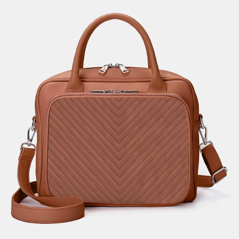 Dam Designer Randig Laptopväska Crossbody Bag Handväska