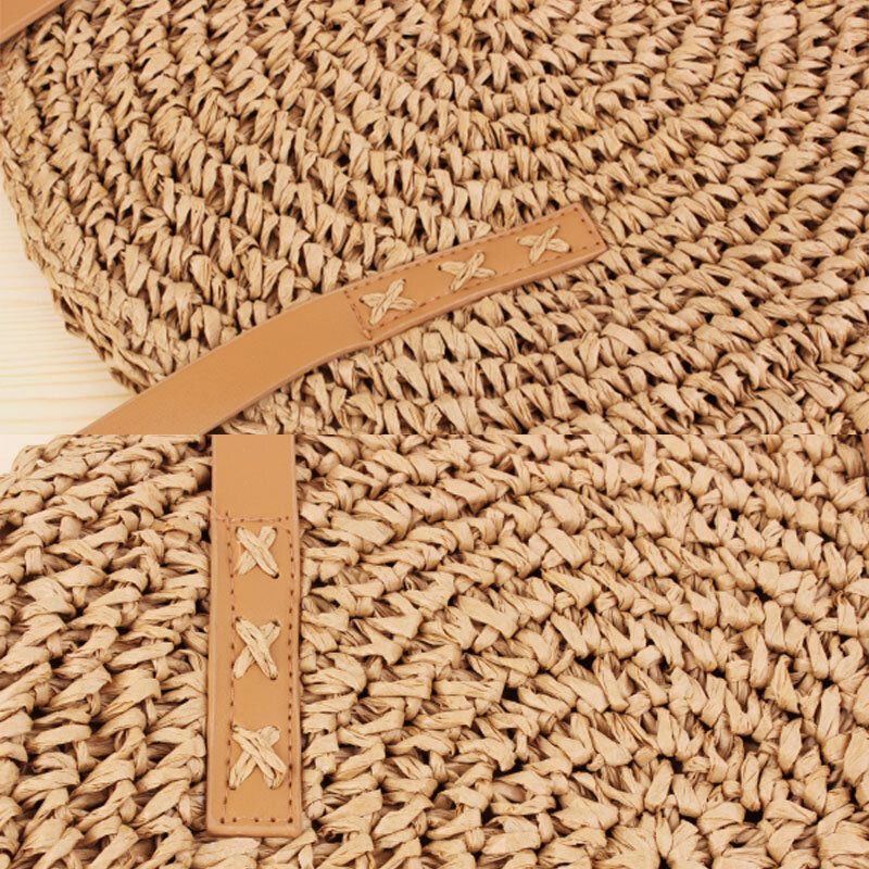 Dam Simplicity Stripe Straw Bag Handväskor Tote Retro Beach Bag