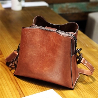 Dam Vintage Crossbody-väska I Konstläder Axelväskor Bucket Bag Crossbody-väska