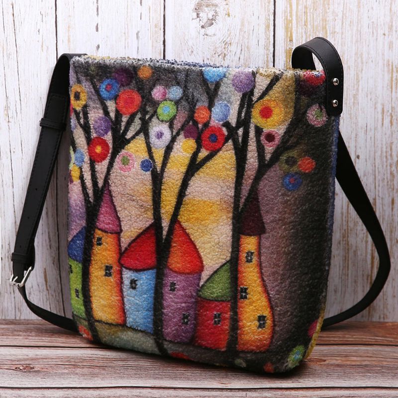 Kvinnor Special Colorful Diy Lamm-hårväska Crossbody-väska För Daglig Utomhus