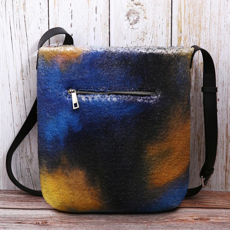 Kvinnor Special Colorful Diy Lamm-hårväska Crossbody-väska För Daglig Utomhus