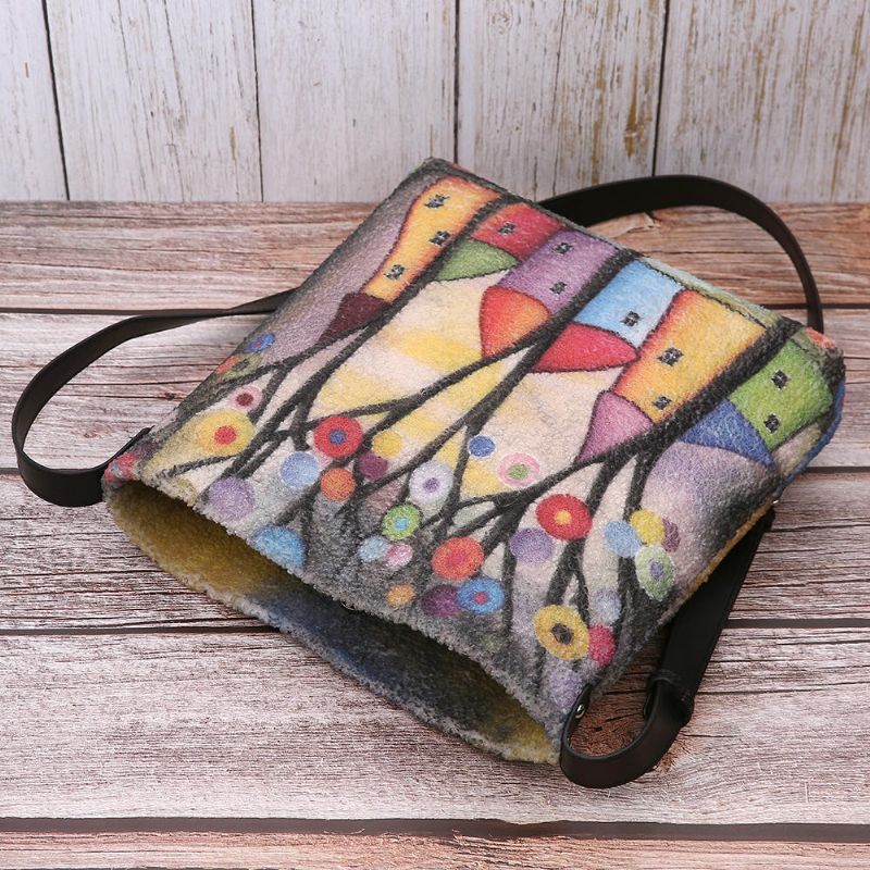 Kvinnor Special Colorful Diy Lamm-hårväska Crossbody-väska För Daglig Utomhus