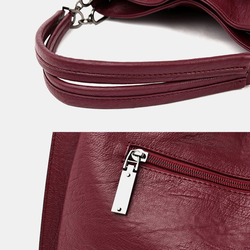 Kvinnor Stor Kapacitet Solid Tof Tote Bag Crossbody Bag Handväska