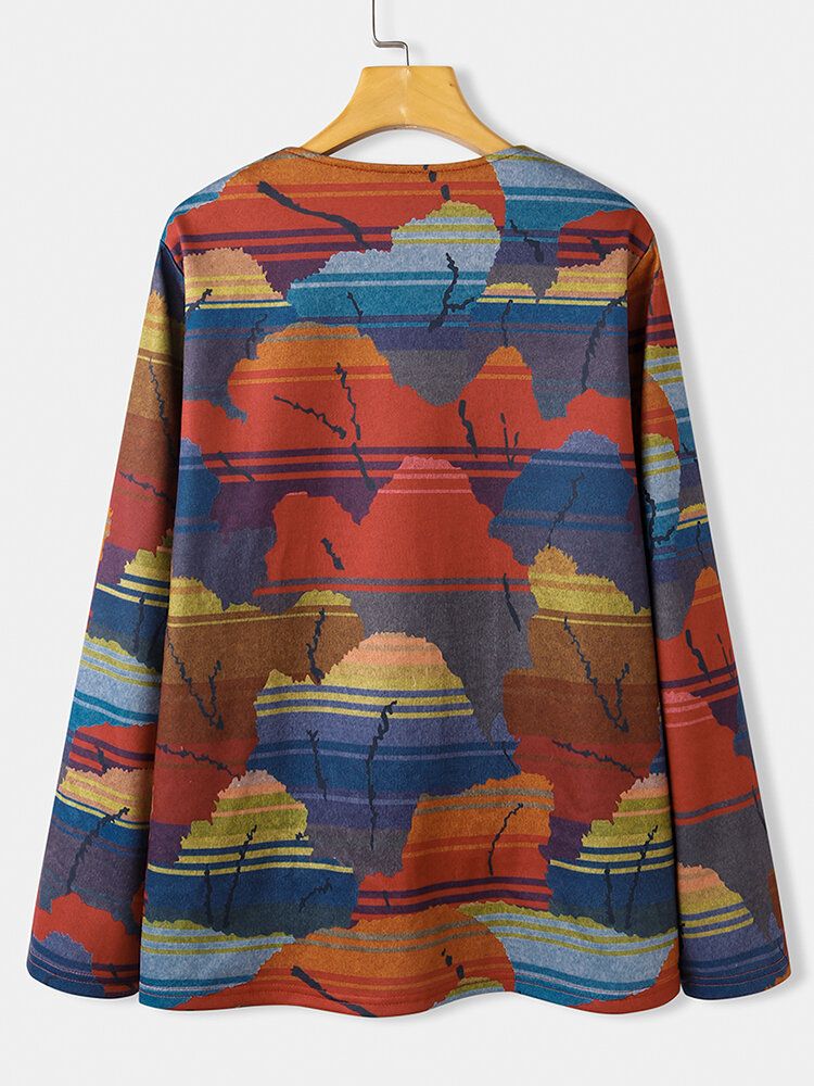 Dam All Over Abstrakt Print Button Up O-ringad Casual Coats