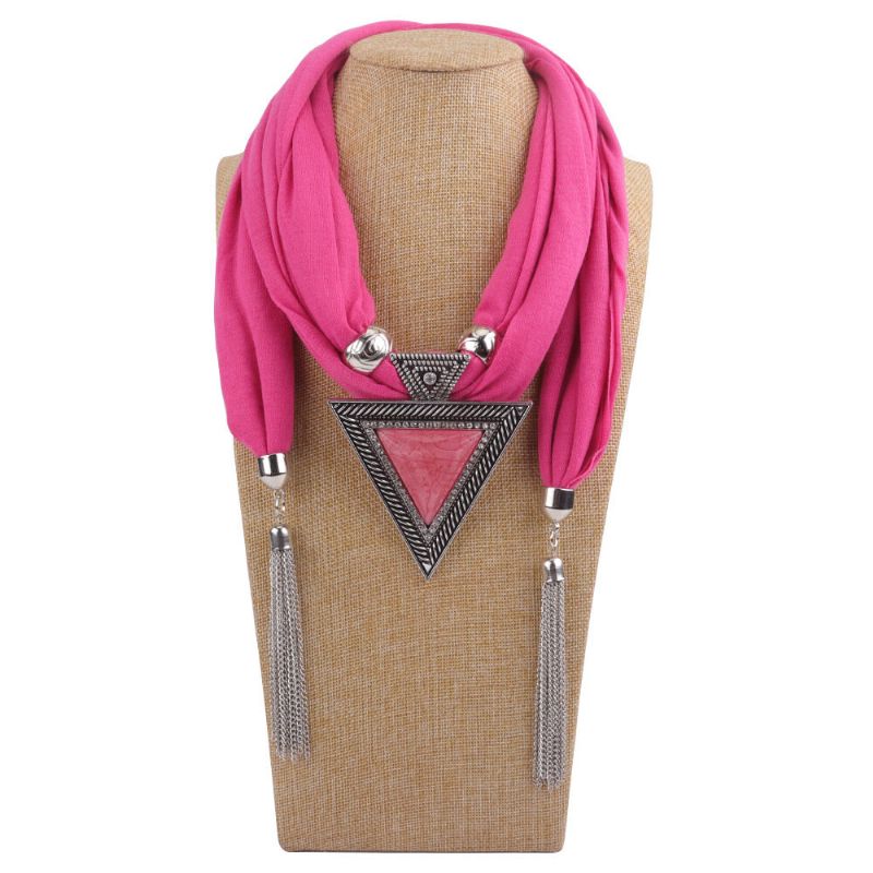 Bohemian Metal Geometrisk Triangel Hartshänge Scarf Halsband Metallkedja Tofs Flerlagershalsband