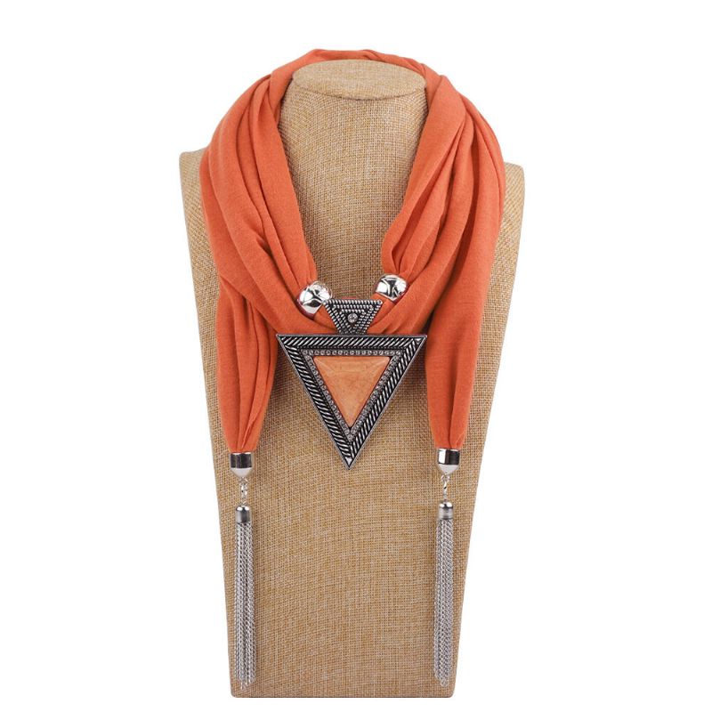 Bohemian Metal Geometrisk Triangel Hartshänge Scarf Halsband Metallkedja Tofs Flerlagershalsband