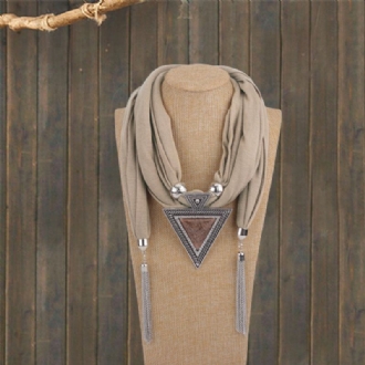 Bohemian Metal Geometrisk Triangel Hartshänge Scarf Halsband Metallkedja Tofs Flerlagershalsband