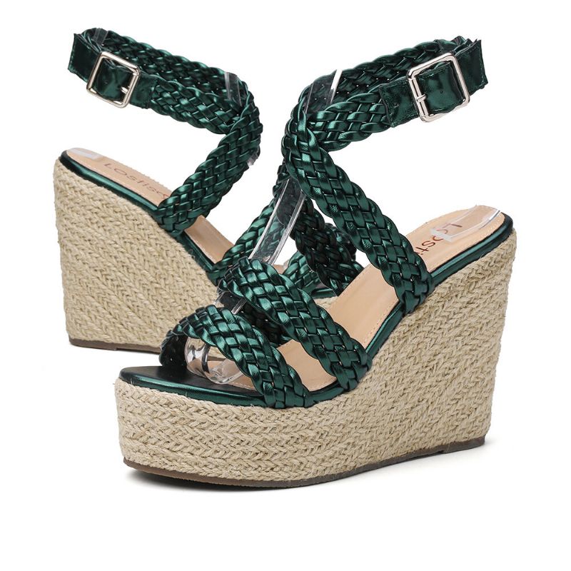 Damflätrem Espadrille Slingback Plattformsandaler