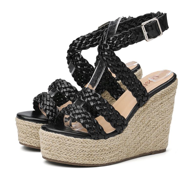 Damflätrem Espadrille Slingback Plattformsandaler