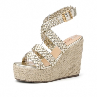 Damflätrem Espadrille Slingback Plattformsandaler