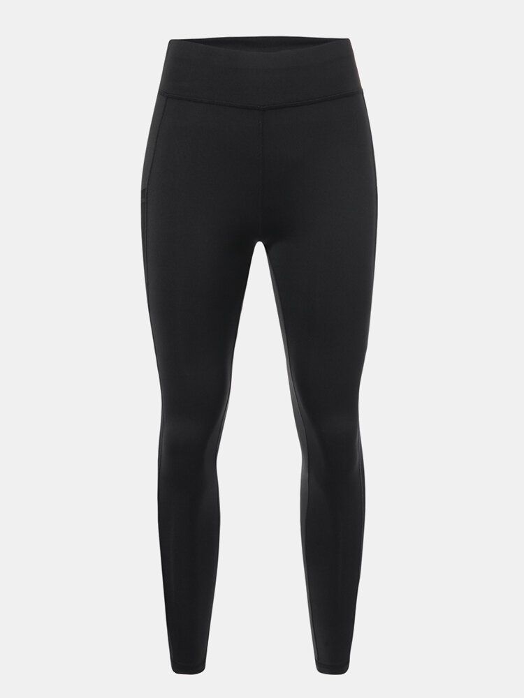 Dam Enfärgad Mesh Patchwork Hip Lift Sport Yoga Leggings