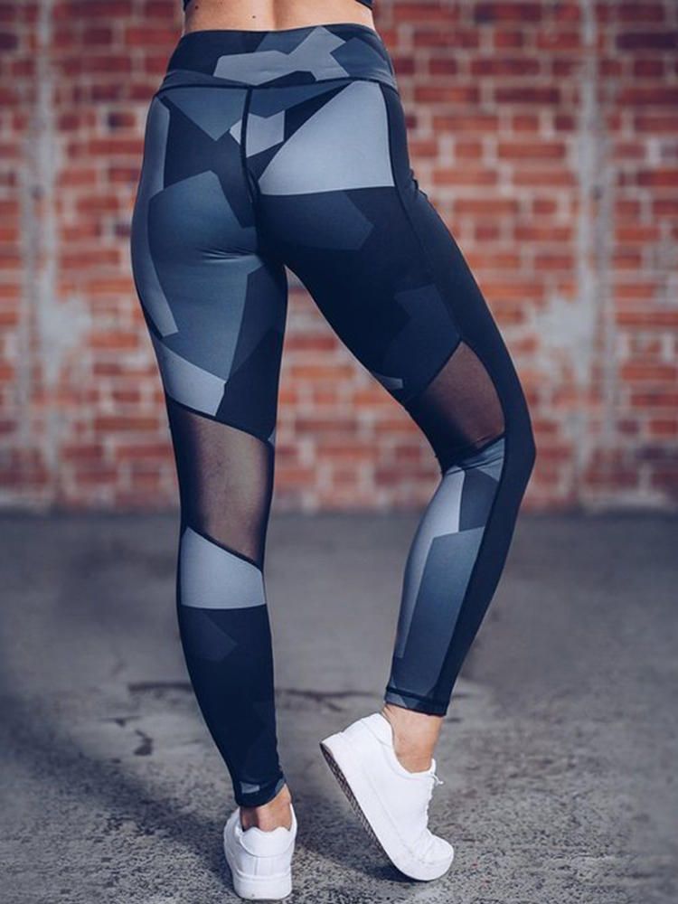 Kvinnor Casual Patchwork Tryck Yoga Sport Löp Leggings