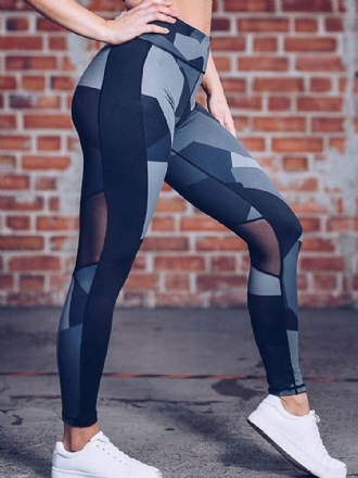 Kvinnor Casual Patchwork Tryck Yoga Sport Löp Leggings