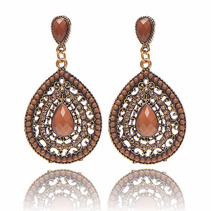 Bohemian Water Drop Diamond Örhänge Rhinestone Shiny Ear Drop For Women