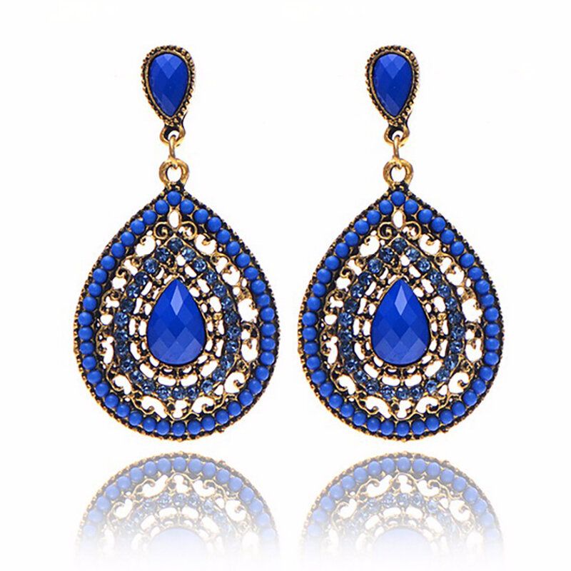 Bohemian Water Drop Diamond Örhänge Rhinestone Shiny Ear Drop For Women