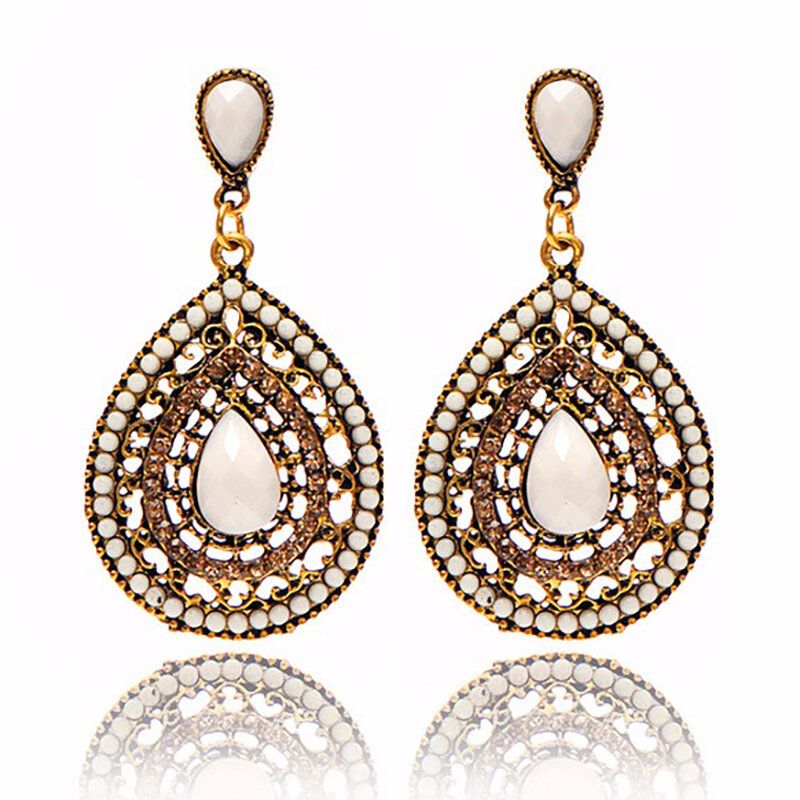 Bohemian Water Drop Diamond Örhänge Rhinestone Shiny Ear Drop For Women