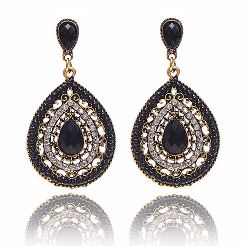 Bohemian Water Drop Diamond Örhänge Rhinestone Shiny Ear Drop For Women