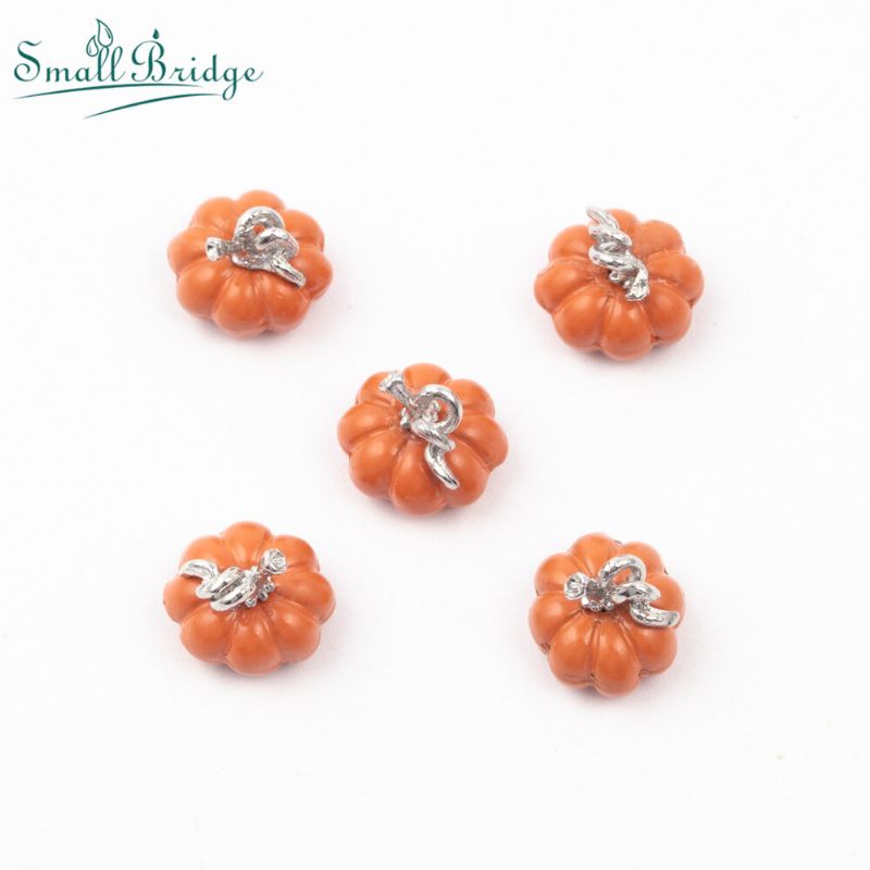 Halloween Alloy Pumpa Beads Sprayfärg För Smycken Tillbehör Passa Armband Hänge Örhänge Charm Mode Pärlor