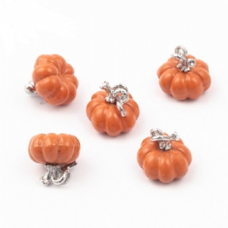 Halloween Alloy Pumpa Beads Sprayfärg För Smycken Tillbehör Passa Armband Hänge Örhänge Charm Mode Pärlor