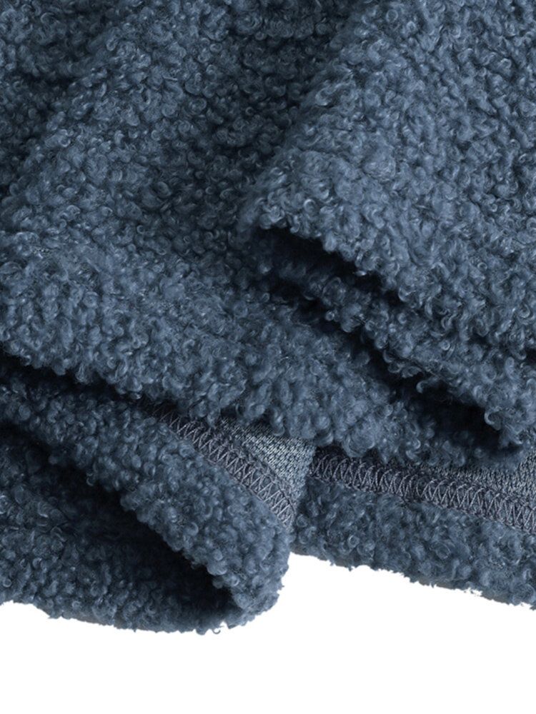 Dam Fleece Lång Solid Turtleneck Långärmad Ankel Lång Fritidsklänning