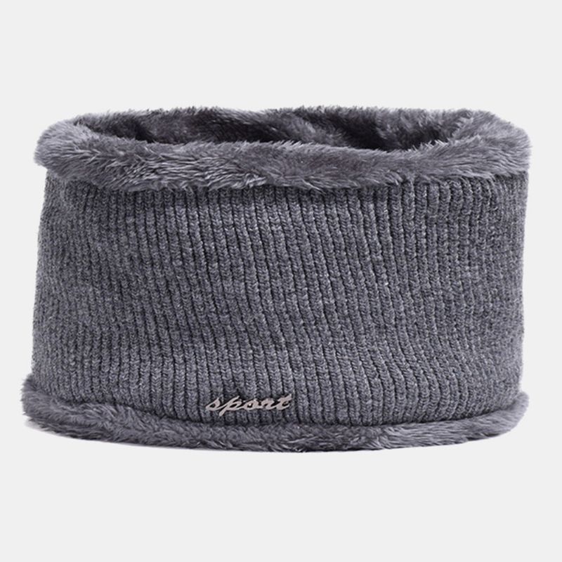 2 St Herr Winter Plus Velvet Warm Cashmere Bonnet Stickade Kepsar Scarf Mask Outdoor Wild Elastisk Justerbar Vindtät Beanie Skull Hat