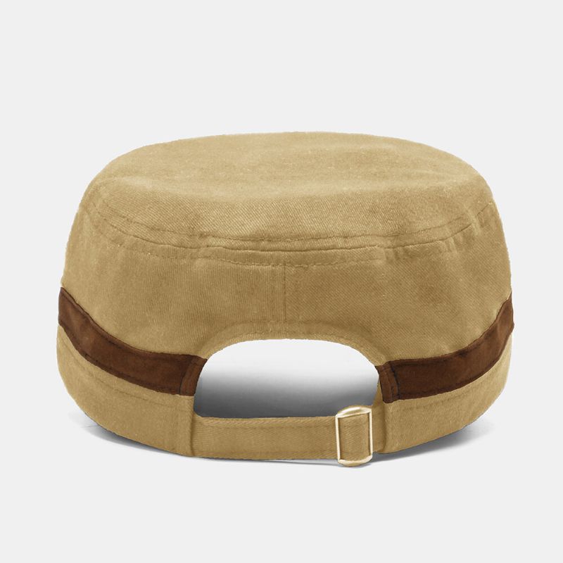 Collrown Herr Nit Flat Hat Dekorativt Bälte Patchwork Justerbar Casual Military Cap Peaked Cap Newsboy Cap