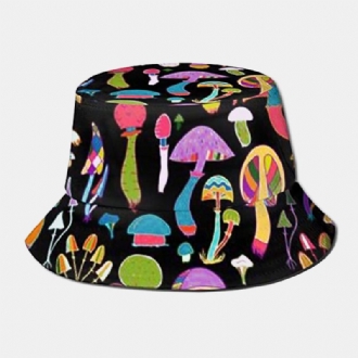 Collrown Unisex Färgglad Svampmönstertryck Casual Mjuk Outdoor Travel Bucket Hat