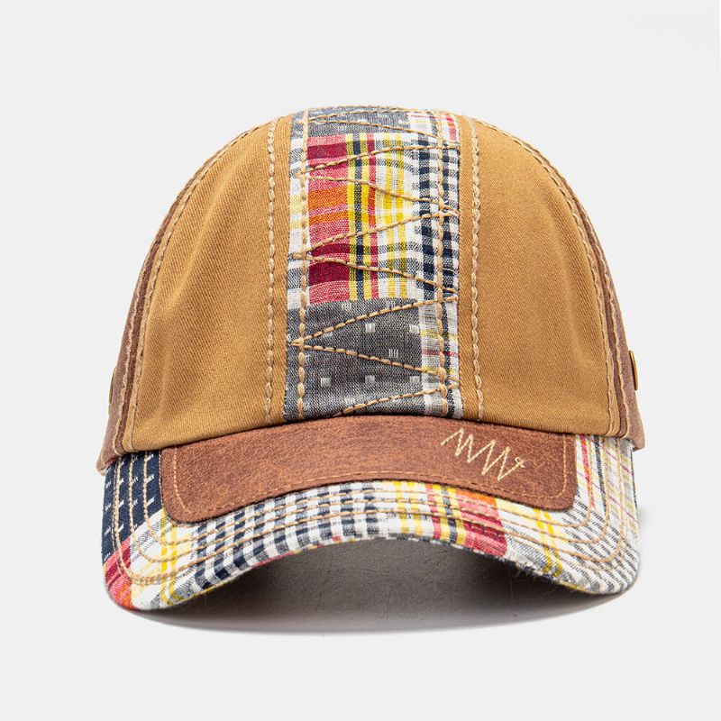 Collrown Unisex Patchwork Gittermönster Mode Ungt Solskydd Baseballhatt