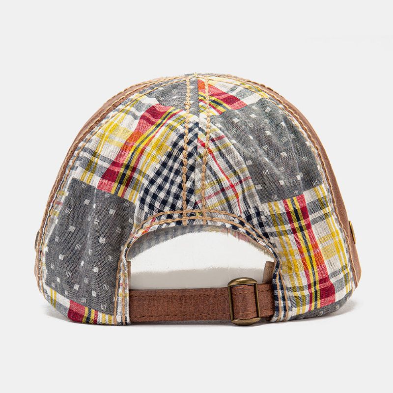 Collrown Unisex Patchwork Gittermönster Mode Ungt Solskydd Baseballhatt