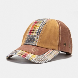 Collrown Unisex Patchwork Gittermönster Mode Ungt Solskydd Baseballhatt