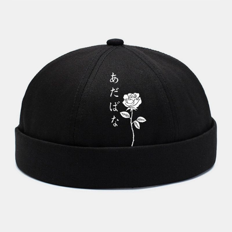 Collrown Unisex Polyester Bomullsrosatryck Matchande Brättelös Mössa Hyresvärd Keps Skull Cap