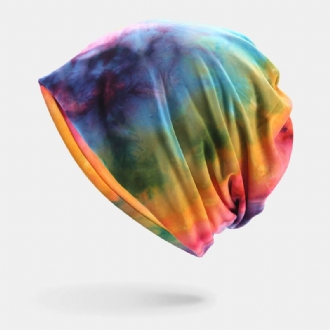 Dam Bomull Dubbel Användning Tie-dye Nackskydd Scarf Bib Hat Bränslefri Mössa