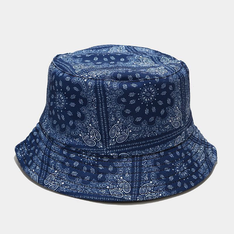 Dam Dubbelsidig Sommar Uv-skydd Cashewblommönster Broderi Casual Snygg Solhatt Bucket Hat