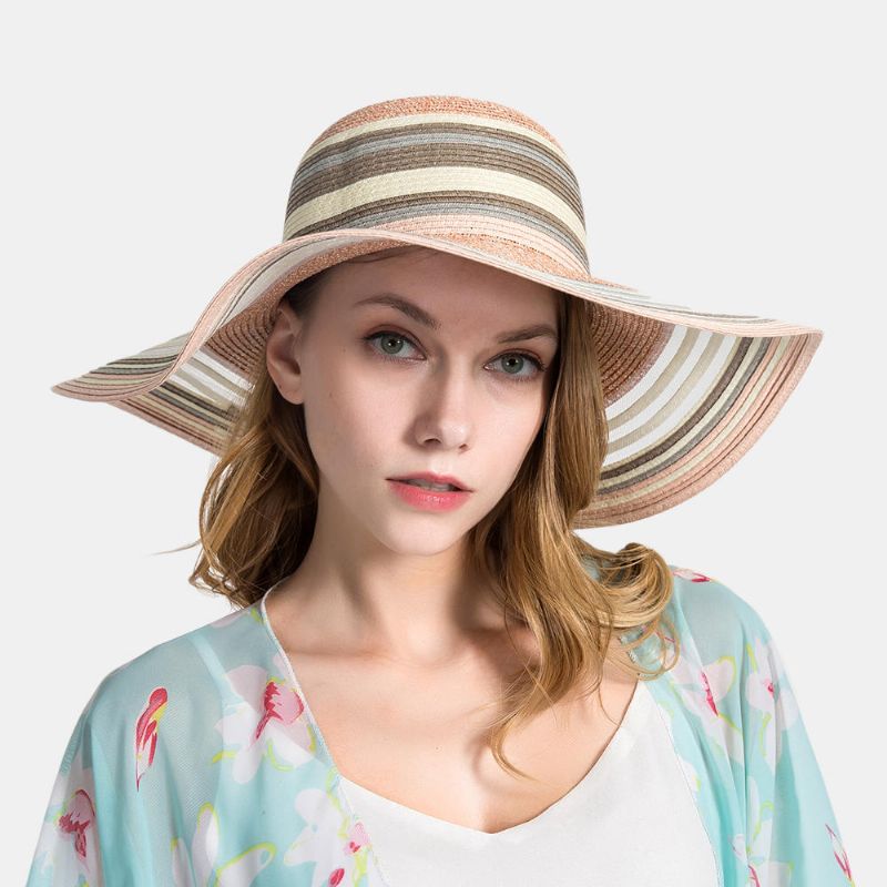 Dam Gradient Hollow Large Edge Cap Travel Shade Straw Hat